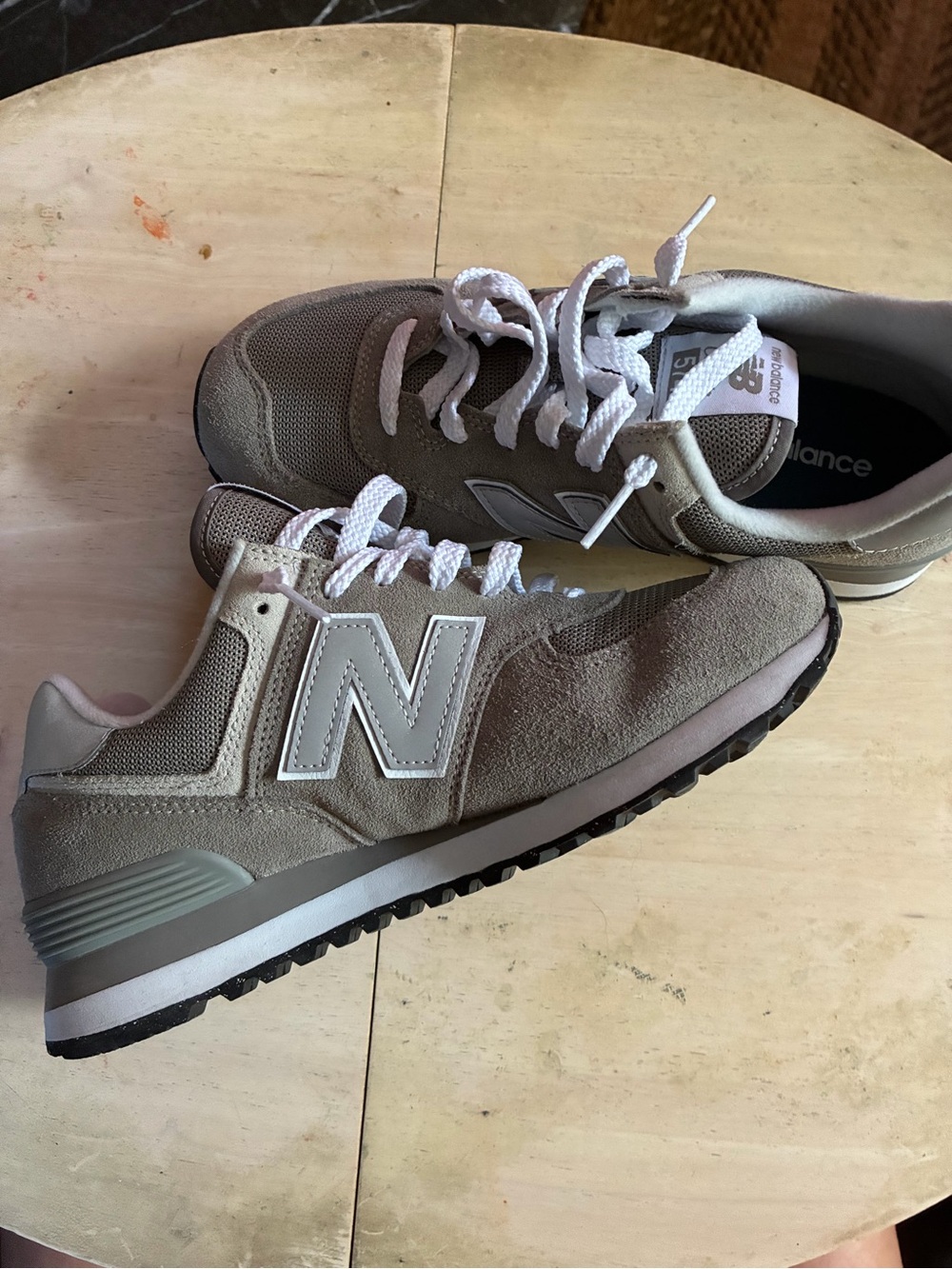 NWOT New Balance Gray and White 574 Classic Sneakers - Picture 6 of 11
